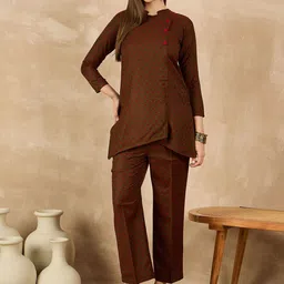 all about you Women Woolen Jacquard Self Design Top With Trousers-image-71
