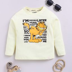 Happy Faces Boys Garfield Printed Pure Cotton T-shirt-43