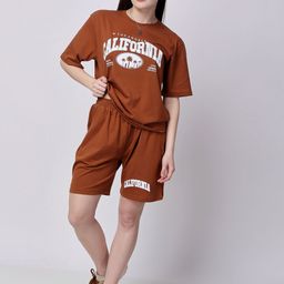Lugo Typographic Printed Round Neck T-Shirt With Shorts-image-86