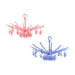 Aura Set Of 2 Folding Cloth Drying Hanger With 24 Clips-7