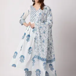 SRILICA Women Floral Printed Kurta with Trousers & Dupatta-picture-16