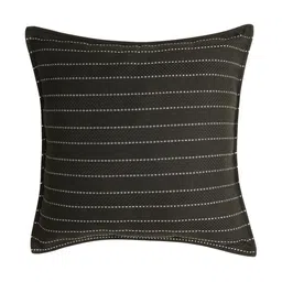 THE CONVERSION Black Set of 2 Striped Square Cushion Covers-78