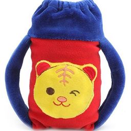 Babyhug Velour Plush Twin Handle Bottle Cover Medium - Tiger Motif-0