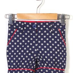 the DRAGON and the RABBIT Polka Dot Print Shorts - Navy Blue-image-63