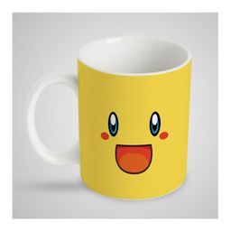 Stybuzz Kids Ceramic Mug Smiley Face Print White & Yellow - 300 ml-picture-13