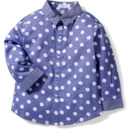 KR White Dotted Print Shirt - Blue-image-10