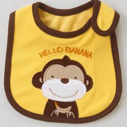 Babyhug Bib Monkey Embroidery - Yellow-image-79