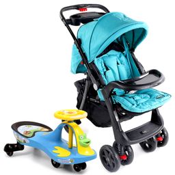 Babyhug Wander Buddy Stroller - Green AND Babyhug Froggy Gyro Swing Car - Blue-7