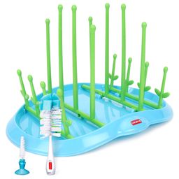 Babyhug Bottle Organizer Cum Drying Rack - Yellow &  2 In 1 Bottle & Nipple Cleaning Brush Combo Pack-image-63