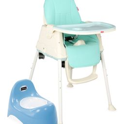 Babyhug Teeny Tiny Potty Chair With Lid  AND Babyhug 3 in 1 Comfy High Chair (Blue)-9
