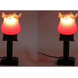 SOMIL Pink 2 Piece Printed Glass Cylindrical Shaped Table Lamp-picture-8