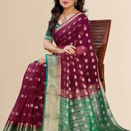 Moda Rapido Woven Design Zari Organza Saree-picture-28