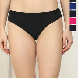samvar New stylish Red,Blue,Pink,Black,Black,Black Cotton Silk Hipster Multicolor Panties Pack of 6-picture-31