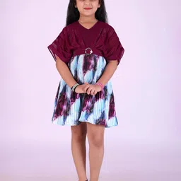 BAESD Girls Printed Chiffon Fit & Flare Dress-image-39