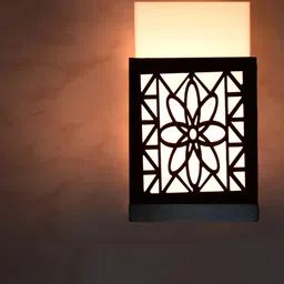 Gojeeva Black Wooden Square Shaped Wall Lamp-picture-50