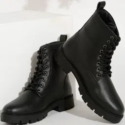 Kosher Women Synthetic Leather Lace-Up Boots-picture-14