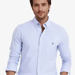 RARE RABBIT Men Comfort Spread Collar Solid Cotton Formal Shirt-image-83