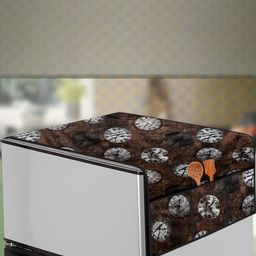 The Furnishing Tree Coffee Brown Printed Refrigerator Cover-image-56