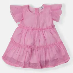 Nauti Nati Flutter Sleeve Ruffled Chiffon A-Line Dress-29