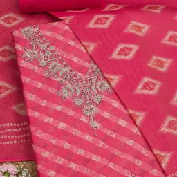 Soch Checked Printed Beads & Stones Tissue Unstitched Dress Material-picture-41