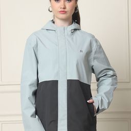HOUSE OF VEDAS Color Blocked Waterproof Hooded Rain Jacket-image-79