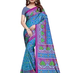 KALINI Ethnic Motifs Blue Saree-picture-36