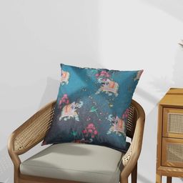 ZEBA Blue & Black Ethnic Motifs Square Cushion Covers-image-25