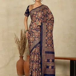 all about you Printed Festive Wear Saree with Matching Blouse-image-96