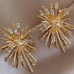 DIVASTRI Gold Alloy Earrings-12