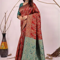 Moda Rapido Woven Design Zari Silk Cotton Kanjeevaram Saree-30