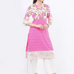 Vishudh Women Floral Printed Kurta with Palazzo & Dupatta-image-78