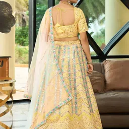 ODETTE Embellished Sequinned Semi-Stitched Lehenga & Unstitched Blouse With Dupatta image 4