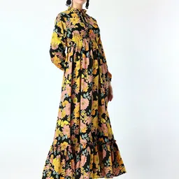 Jash Creation Floral Printed Fit & Flare Maxi Dress-image-90