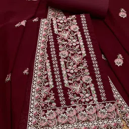 Soch Embroidered Silk Georgette Unstitched Dress Material-image-94