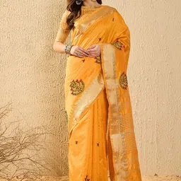 SERONA FABRICS Woven Design Embroidered Banarasi Saree-image-37
