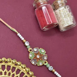 MEIRA JEWELLERY Set Of 2 Artificial Beaded Thread Rakhi-60