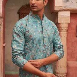 Jompers Men Floral Embroidered Chikankari Floral Kurta-41