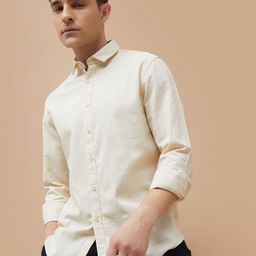 CODE by Lifestyle Men Solid Spread Collar Cotton Casual Shirt-86