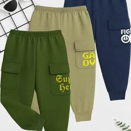KUCHIPOO Boys Pack of 3 Cargo Joggers-image-28