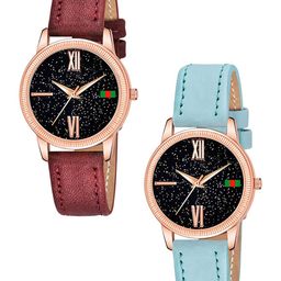 CSAMON Women Pack Of 2 Analogue Watch C25RG Roman MRO SKUBLU L-image-113