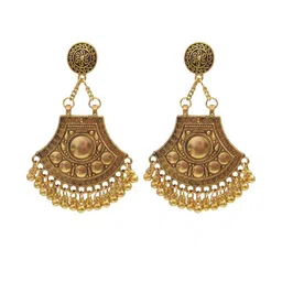 Weariton Women Gold-Plated Artificial Beads Oxidised Alloy Ethnic Chandbalis-9