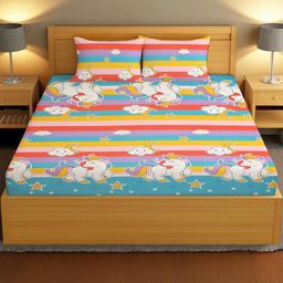 IVAZA Red Floral 350 TC Queen Bedsheet with 2 Pillow Covers-image-119