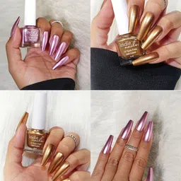 indie nails Indie Nail Set Of 2 Long Lasting Glossy 12 Toxin Free Nail Polish - 5 ml Each image 4