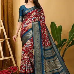 Anouk Rustic Floral Zari Silk Blend Sungudi Saree-88