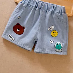 YK Girls Embellished Washed Denim Shorts-image-114