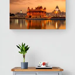 Tushaco Handicrafts Orange & Black 1 Piece Canvas Religious Wall Paintings-42