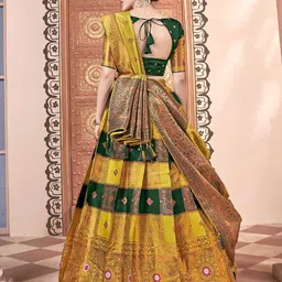 DIVASTRI Semi-Stitched Lehenga & Unstitched Blouse With Dupatta image 2