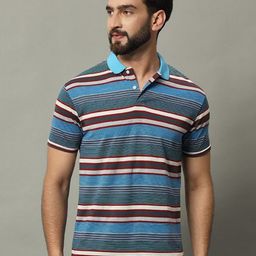 GET GOLF Men Striped Polo Collar Cotton T-shirt-image-38