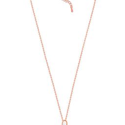 Peora Rose Gold-Plated CZ-Studded Pendant With Chain-image-99