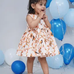 Little Bansi Floral Printed Cotton A-Line Dress-picture-32